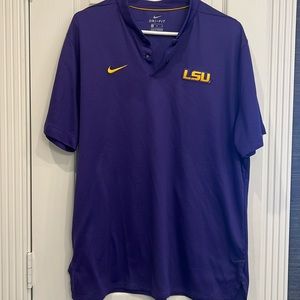 Nike XL Dri-Fit LSU Tigers Mock neck Polo